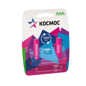 Аккумулятор R03 NI-MN 1000мА.ч BP-2 (блист.2шт) Космос KOCR03NIMH(1000MAH)