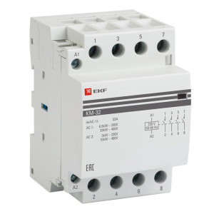 Контактор мод. КМ 16А 4NО (3 мод.) EKF km-3-16-40