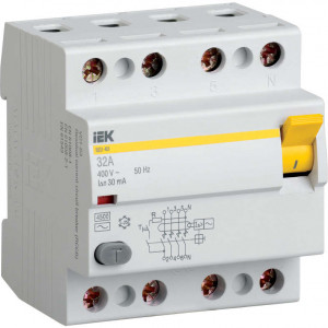 Выключатель дифференциального тока (УЗО) 4п 63А 300мА тип AC ВД1-63 ИЭК MDV10-4-063-300