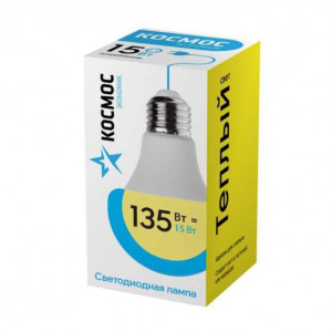 Лампа светодиодная LED BASIC A60 15Вт 220В E27 3000К КОСМОС LkecLED15wA60E2730