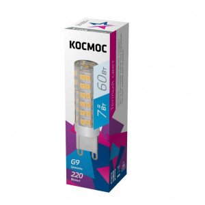 Лампа светодиодная LED 7Вт 220В G9 4500К КОСМОС LksmLED7WG9C4500pc