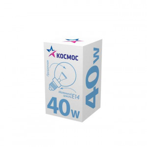 Лампа накаливания Шар 40Вт E14 прозр. Космос LKsmSSpCL40E14v2